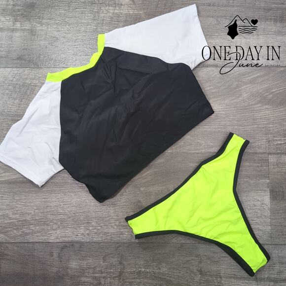 Aleumdr Crop Top Cheeky Bikini Swimsuit Size M - Picture 5 of 5